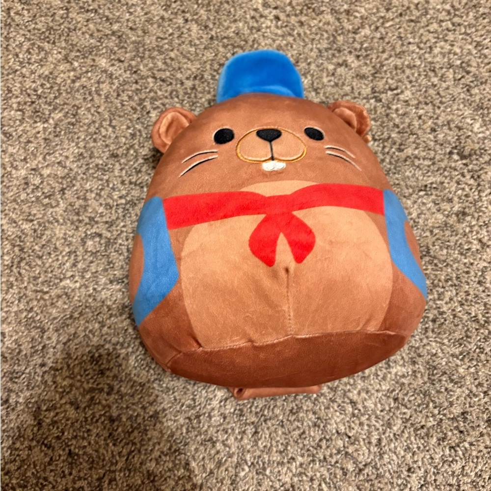 Squishmallows Brown and Blue Bear Plush